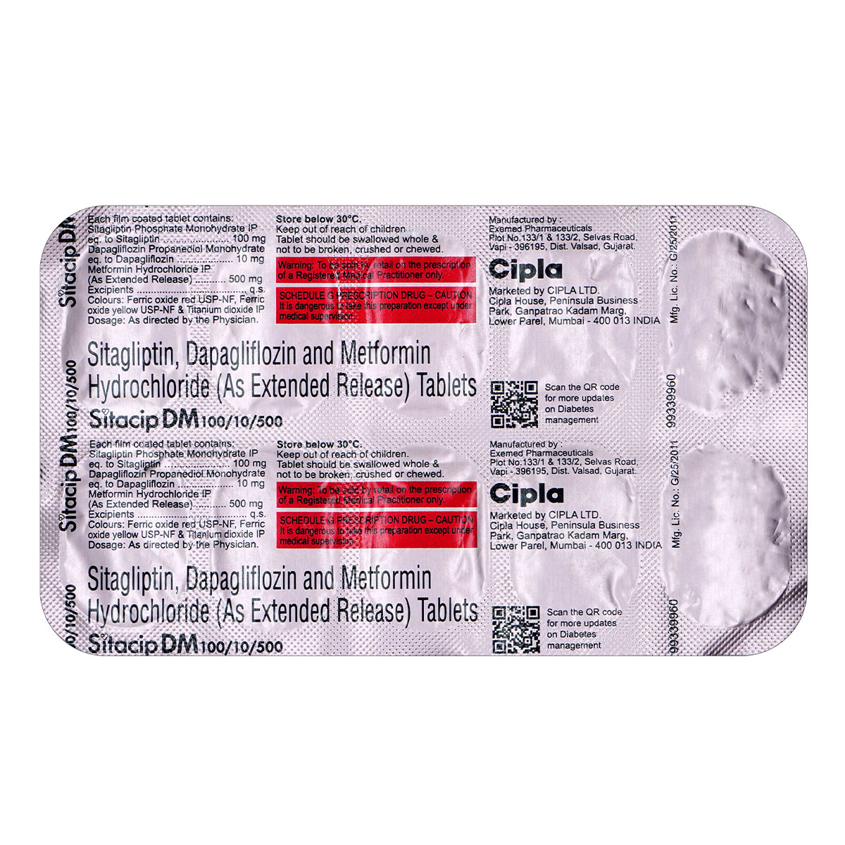 Sitacip DM 100/10/500 Tablet 10's, Pack of 10 TABLETS Sitacip DM 100/10/500 Tablet 10's, Pack of 10 TABLETS