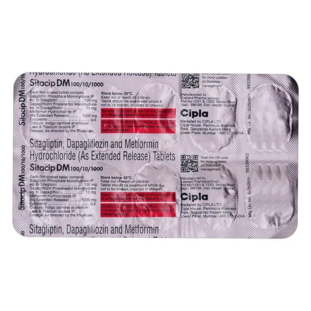 Sitacip Dm 100/10/1000 Tablet 10's
