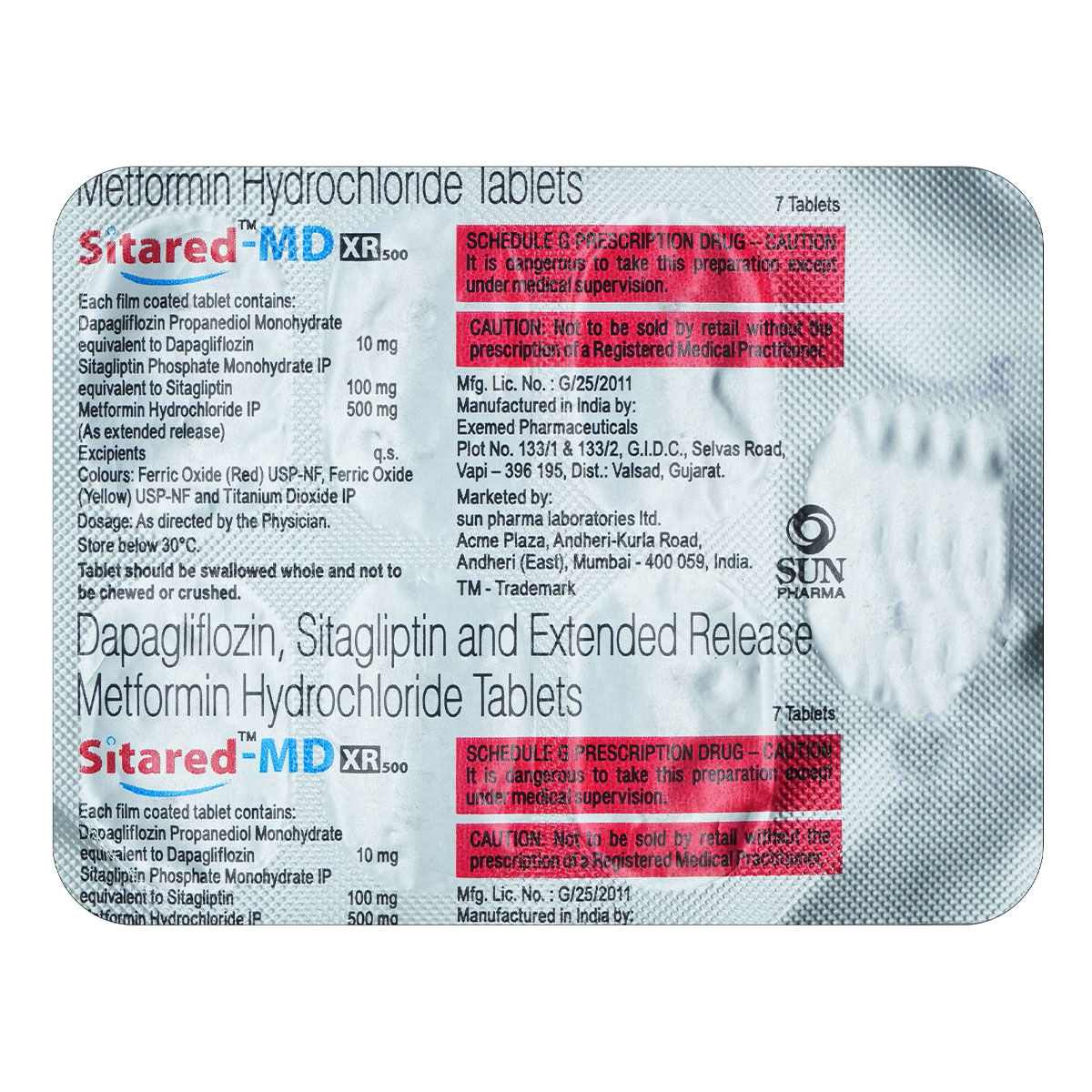 Buy Sitared-MD XR 500 Tablet 7's Online