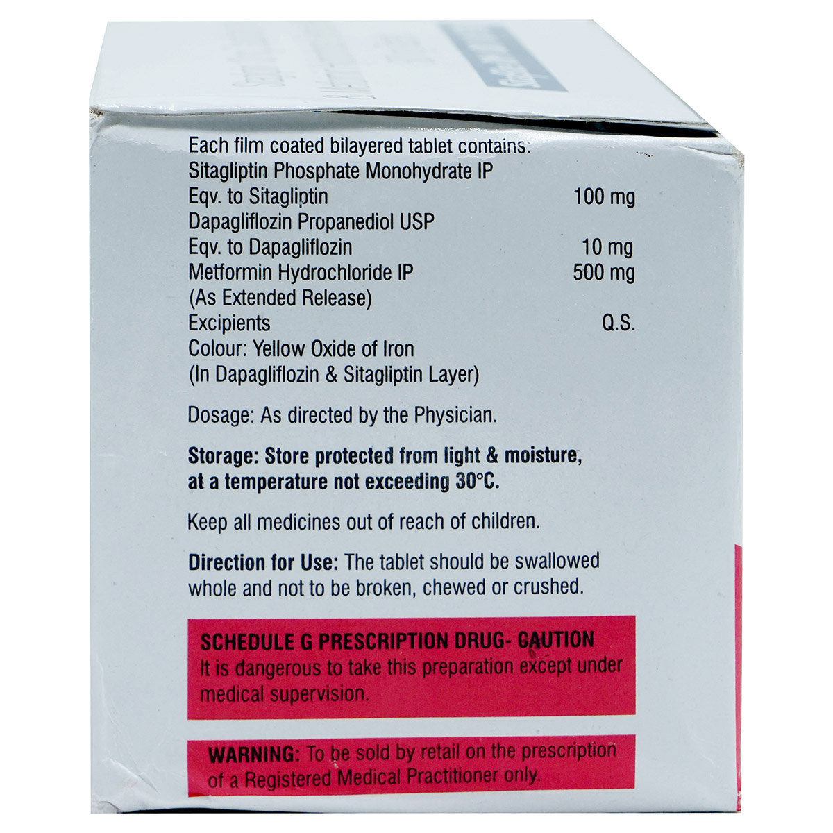 Sitashine 50 mg/1000 mg Tablet 10's, Pack of 10 TabletS Sitashine 50 mg/1000 mg Tablet 10's, Pack of 10 TabletS
