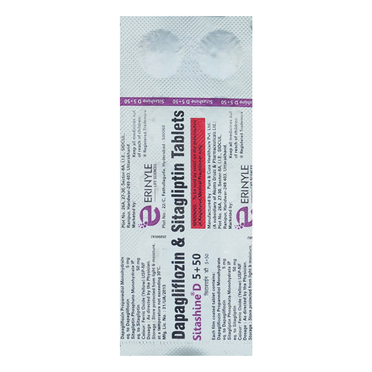 Sitashine D 5+50 Tablet 10's, Pack of 10 Sitashine D 5+50 Tablet 10's, Pack of 10