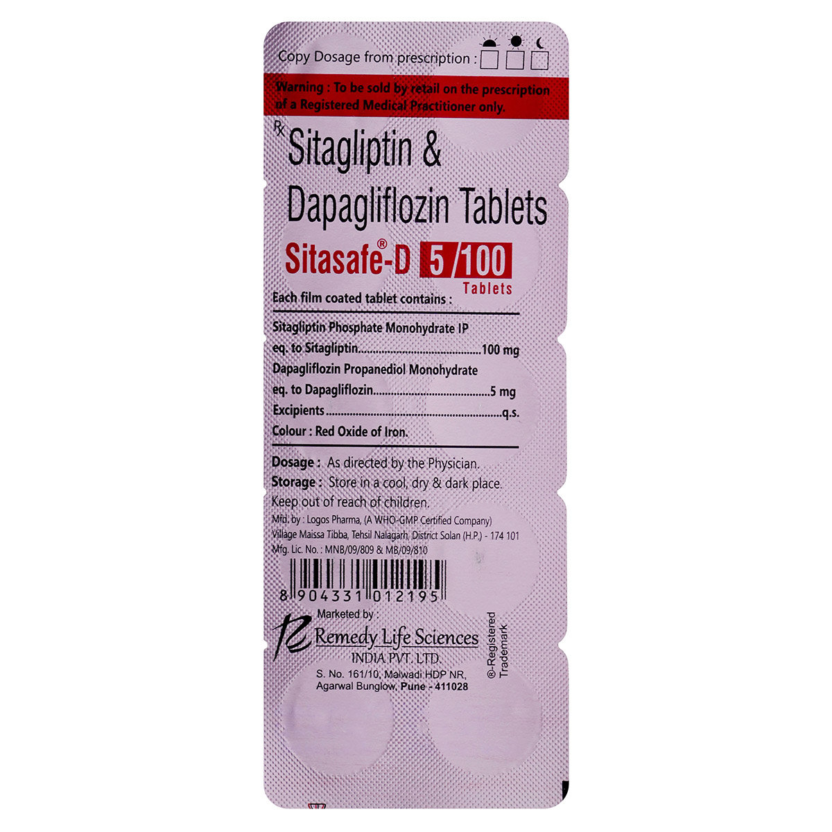 Sitasafe-D 5/100 Tablet 10's, Pack of 10 Sitasafe-D 5/100 Tablet 10's, Pack of 10