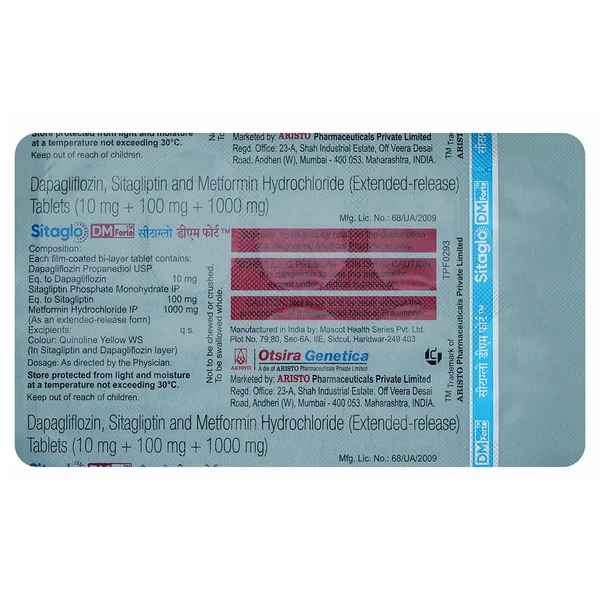 Sitaglo DM Forte Tablet 10's, Pack of 10 TabletS