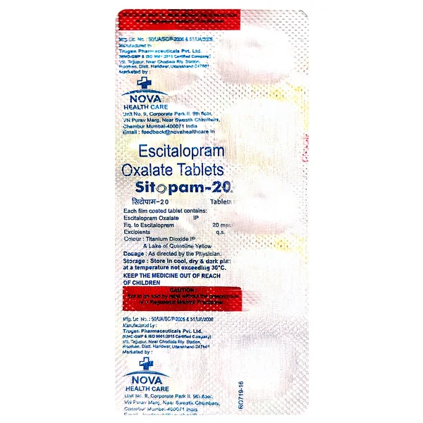 Sitopam-20 Tablet 10's, Pack of 10