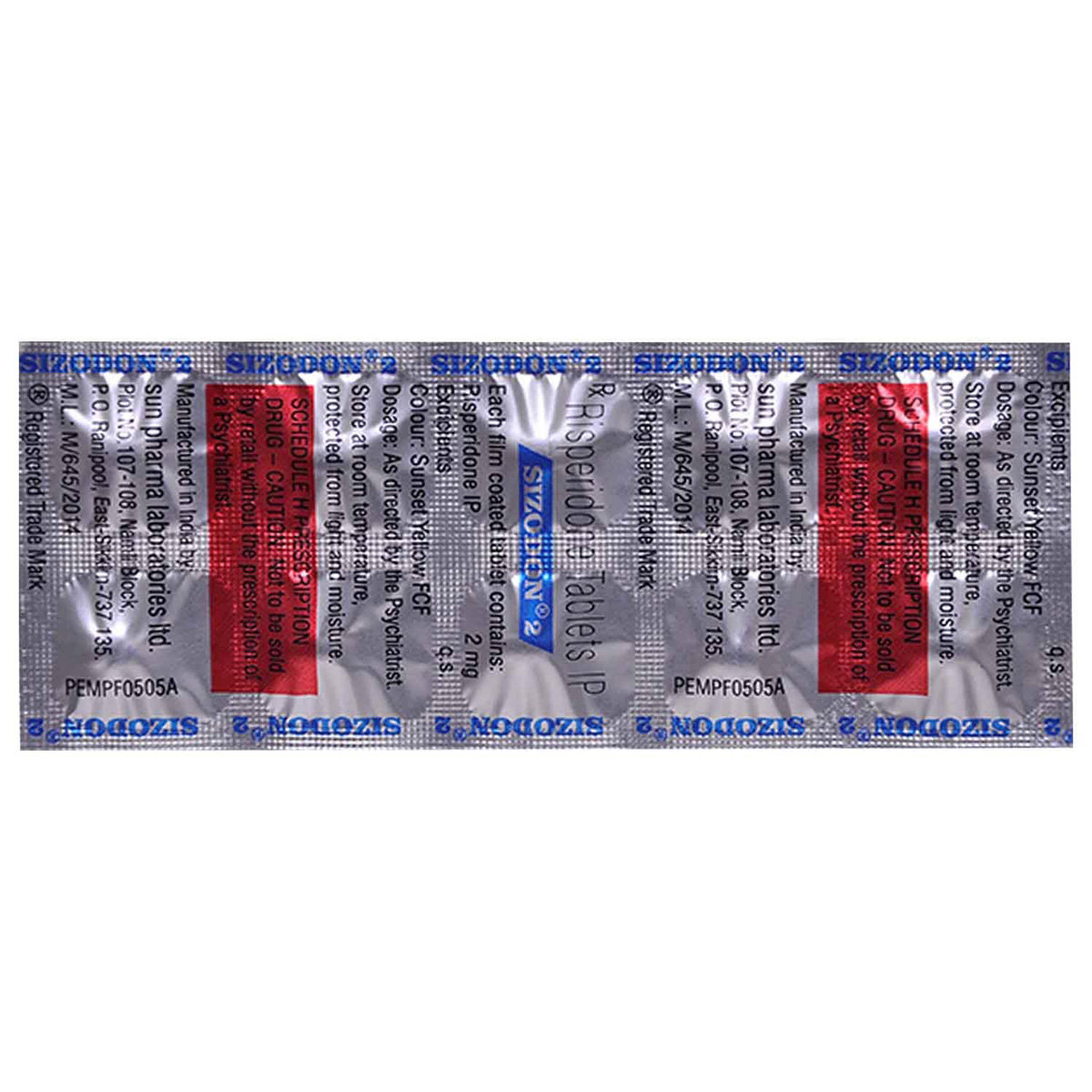 Sizodon 2 Tablet 10's, Pack of 10 TABLETS Sizodon 2 Tablet 10's, Pack of 10 TABLETS