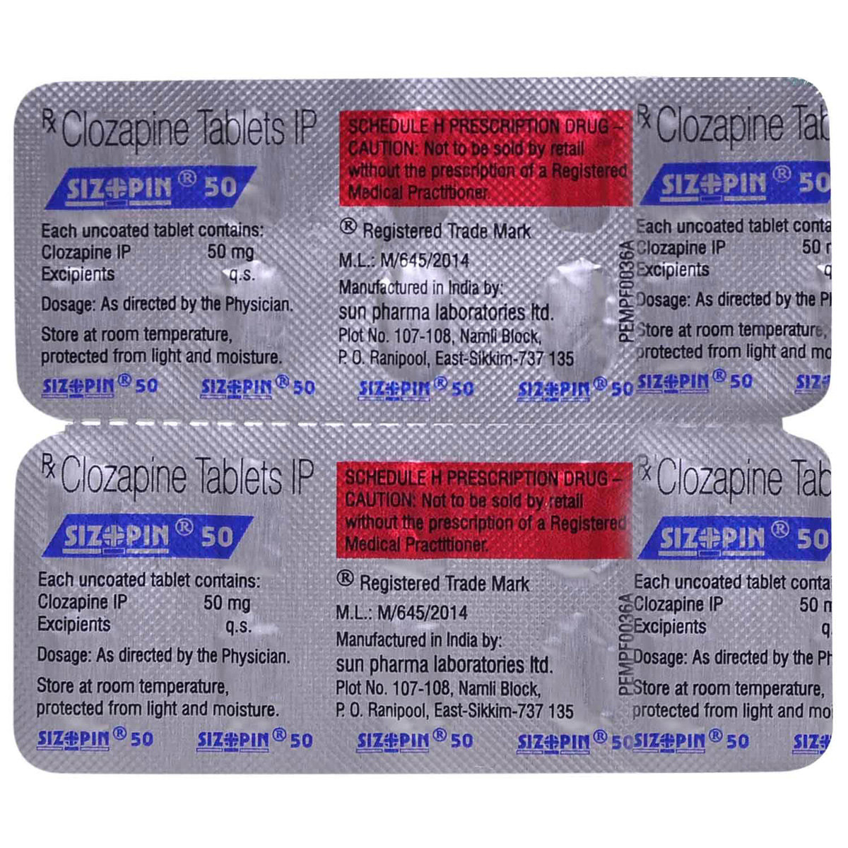 Sizopin 50 Tablet 10's, Pack of 10 TABLETS Sizopin 50 Tablet 10's, Pack of 10 TABLETS