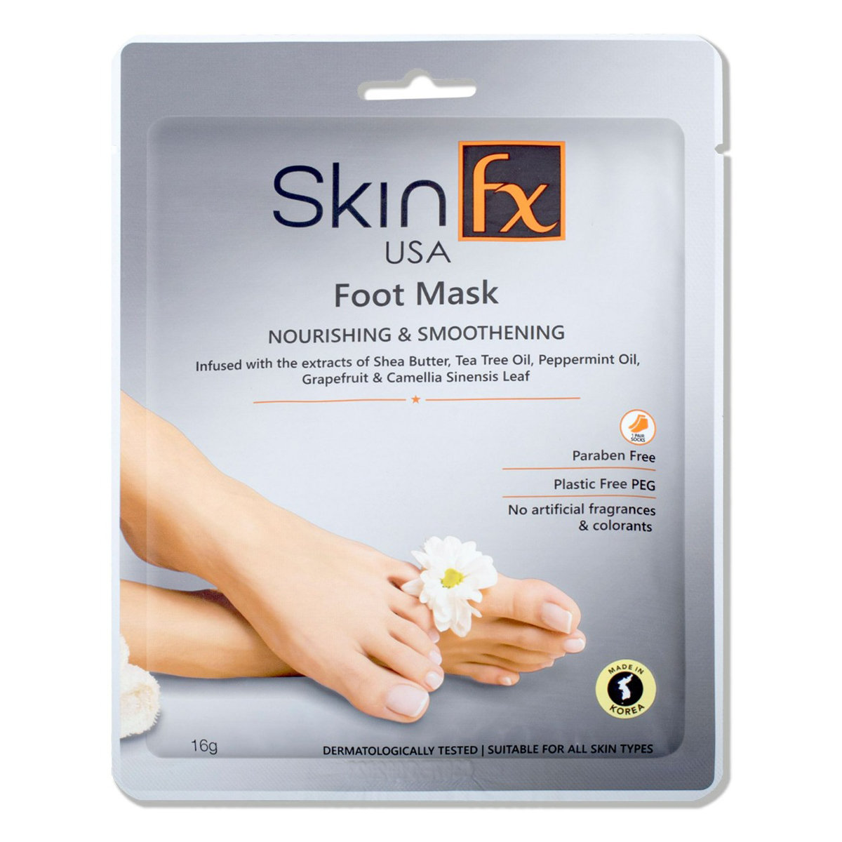 Skin FX Nourishing & Smoothening Foot Mask 16 gm | Shea Butter, Tea Tree Oil , Peppermint Oil, Grape Fruit, Camellia Sinensis Leaf | Deep Nourishment | Best For Cracked Heels | For Men & Women | For All Skin Type, Pack of 1 Skin FX Nourishing & Smoothening Foot Mask 16 gm | Shea Butter, Tea Tree Oil , Peppermint Oil, Grape Fruit, Camellia Sinensis Leaf | Deep Nourishment | Best For Cracked Heels | For Men & Women | For All Skin Type, Pack of 1