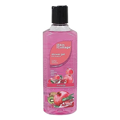 Skin Cottage Fruity Essence Shower Gel 400 ml | With Vitamin E &amp; Fruits | Gently Cleanses, Nourishes &amp; Moisturises Skin | Delightful Fruity Fragrance | pH 5.5, Pack of 1