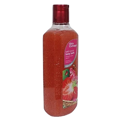 Skin Cottage Strawberry Yogurt Essence Bath+Scrub Body Bath 400 ml | Gently Cleanses &amp; Exfoliates | Keep Moisturised With Refreshing Strawberry Fragrance, Pack of 1