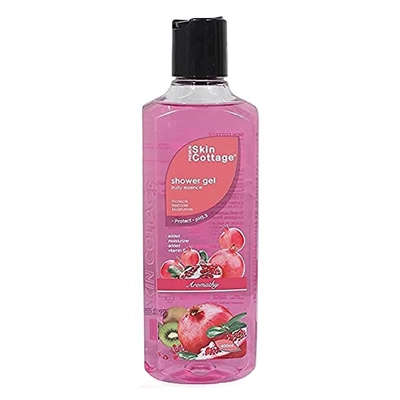 Skin Cottage Fruity Essence Shower Gel 400 ml | With Vitamin E &amp; Fruits | Gently Cleanses, Nourishes &amp; Moisturises Skin | Delightful Fruity Fragrance | pH 5.5, Pack of 1