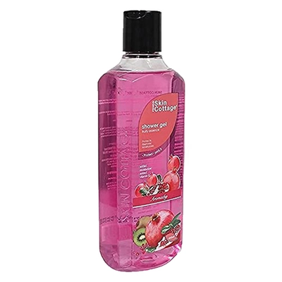 Skin Cottage Fruity Essence Shower Gel 400 ml | With Vitamin E &amp; Fruits | Gently Cleanses, Nourishes &amp; Moisturises Skin | Delightful Fruity Fragrance | pH 5.5, Pack of 1