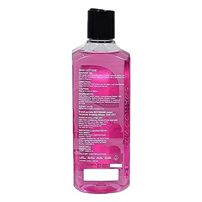 Skin Cottage Fruity Essence Shower Gel 400 ml | With Vitamin E &amp; Fruits | Gently Cleanses, Nourishes &amp; Moisturises Skin | Delightful Fruity Fragrance | pH 5.5, Pack of 1