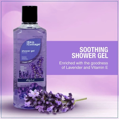 Skin Cottage Lavender Shower Gel 400 ml | With Lavender &amp; Vitamin E | Gently Cleanses &amp; Moisturises Skin | Protects Against Bacteria | Refreshing Lavender Fragrance | pH 5.5 | For All Skin Type, Pack of 1