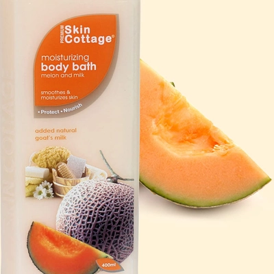 Skin Cottage Melon &amp; Milk Moisturizing Body Bath 400 ml | With Gaot's Milk &amp; Muskmelon | Gently Cleanses &amp; Moisturises | Refreshing Fruity Fragrance, Pack of 1