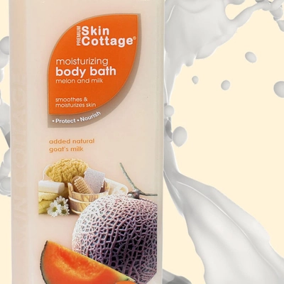 Skin Cottage Melon &amp; Milk Moisturizing Body Bath 400 ml | With Gaot's Milk &amp; Muskmelon | Gently Cleanses &amp; Moisturises | Refreshing Fruity Fragrance, Pack of 1