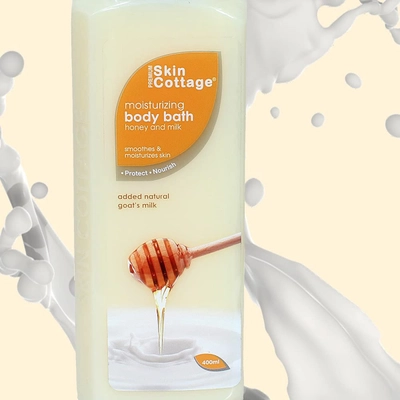 Skin Cottage Honey &amp; Milk Moisturizing Body Bath 400 ml | With Honey &amp; Natural Goat's Milk | Gently Cleanses | Keep Skin Moisturised &amp; Soft, Pack of 1