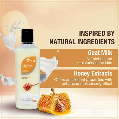 Skin Cottage Honey &amp; Milk Moisturizing Body Bath 400 ml | With Honey &amp; Natural Goat's Milk | Gently Cleanses | Keep Skin Moisturised &amp; Soft, Pack of 1