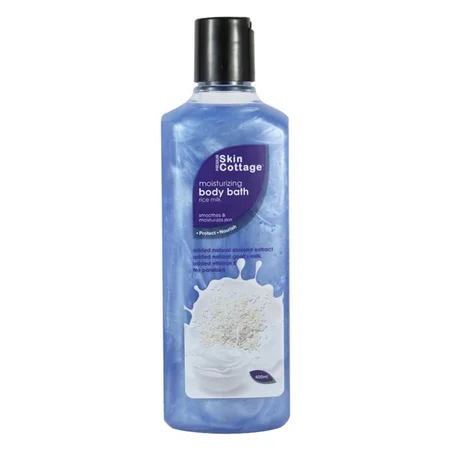Skin Cottage Rice Milk Moisturizing Body Bath 400 ml | With Almond Extract, Goat's Milk & Lemon Extract | Gentle Cleanses & Moisturises