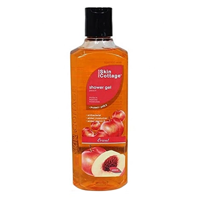 Skin Cottage Peach Shower Gel 400 ml | With Vitamin E &amp; Moisturzers | Gently Cleanses &amp; Moisturises Skin | Protects Against Bacteria | Refreshing Peach Fragrance | pH 5.5, Pack of 1