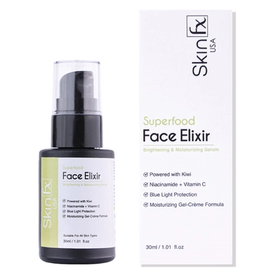 Skin Fx Face Elixir Brightening &amp; Moisturizing Serum 30 ml | Kiwi, Niacinamide &amp; Vitamin C | For 72 Hr Of Hydration | Blue Light Protection | Gel-CrÃ¨me Formula | For All Skin Type, Pack of 1