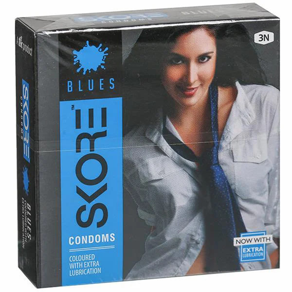 Skore Blues Condoms, 3 Count, Pack of 1