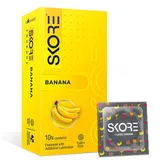 Skore Banana Flavour Condoms, 10 Count, Pack of 1