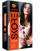 Skore Orange Flavour Condoms, 10 Count, Pack of 1