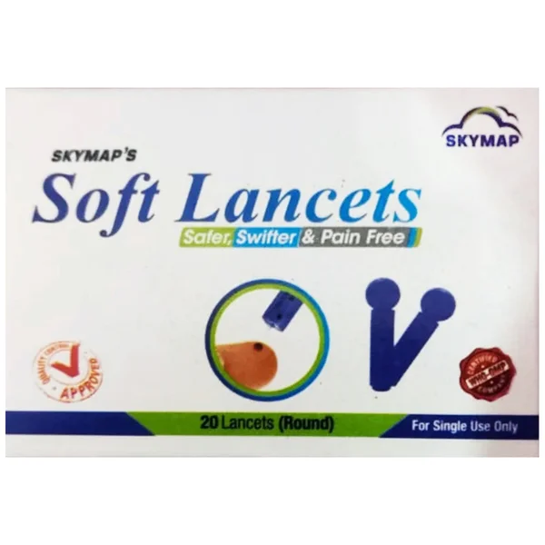 Skymap Soft Lancets Round, 20 Count, Pack of 1