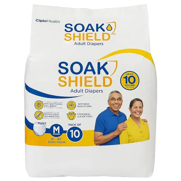 Soak Shield Adult Diapers Pants Medium, 10 Count