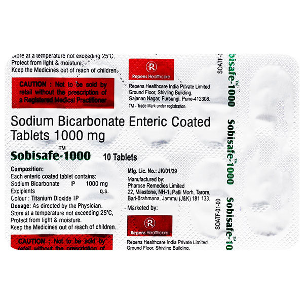 Sobisafe-1000 mg Tablet 10's, Pack of 10 TABLETS Sobisafe-1000 mg Tablet 10's, Pack of 10 TABLETS