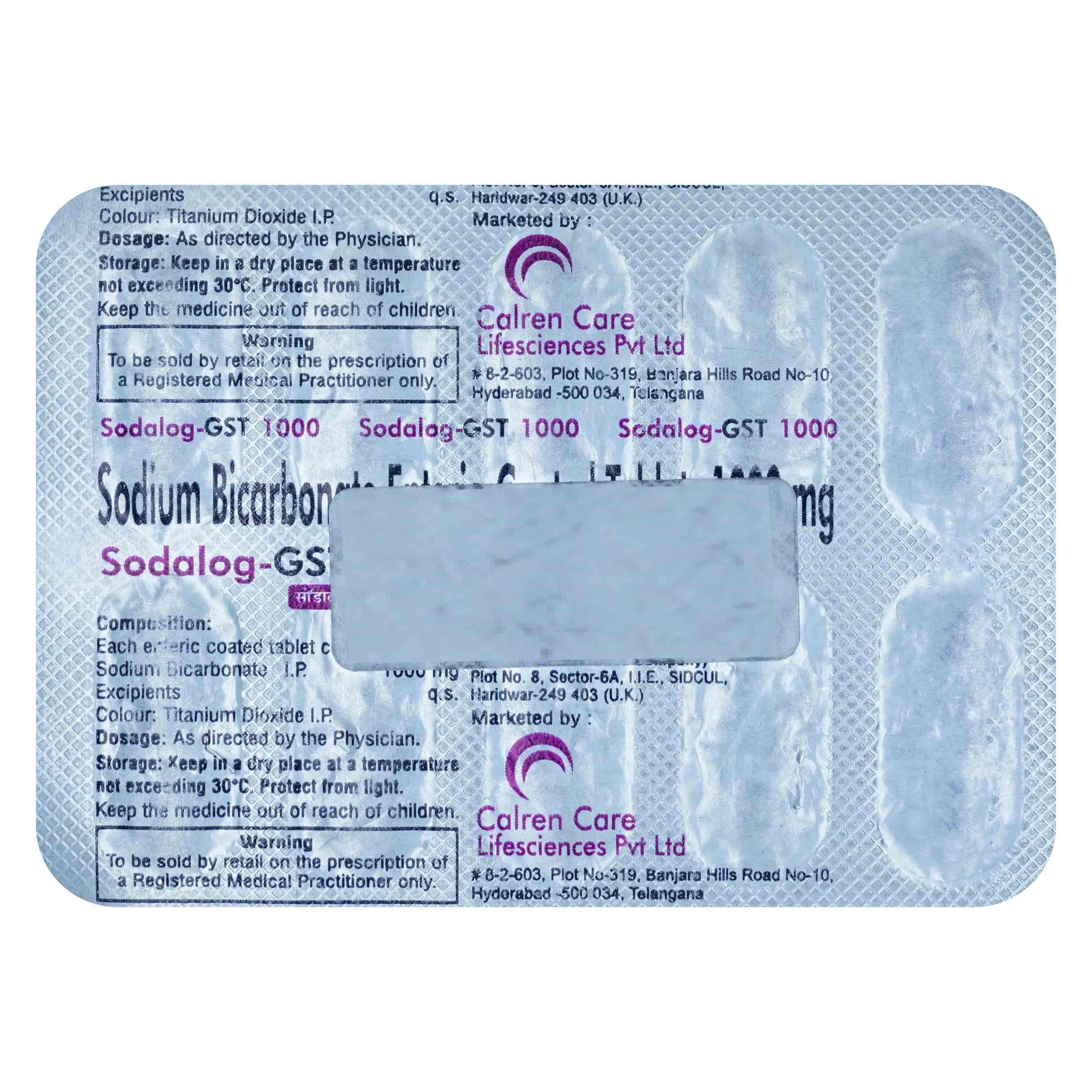 Sodalog-GST 1000 mg Tablet 10's, Pack of 10 TABLETS Sodalog-GST 1000 mg Tablet 10's, Pack of 10 TABLETS