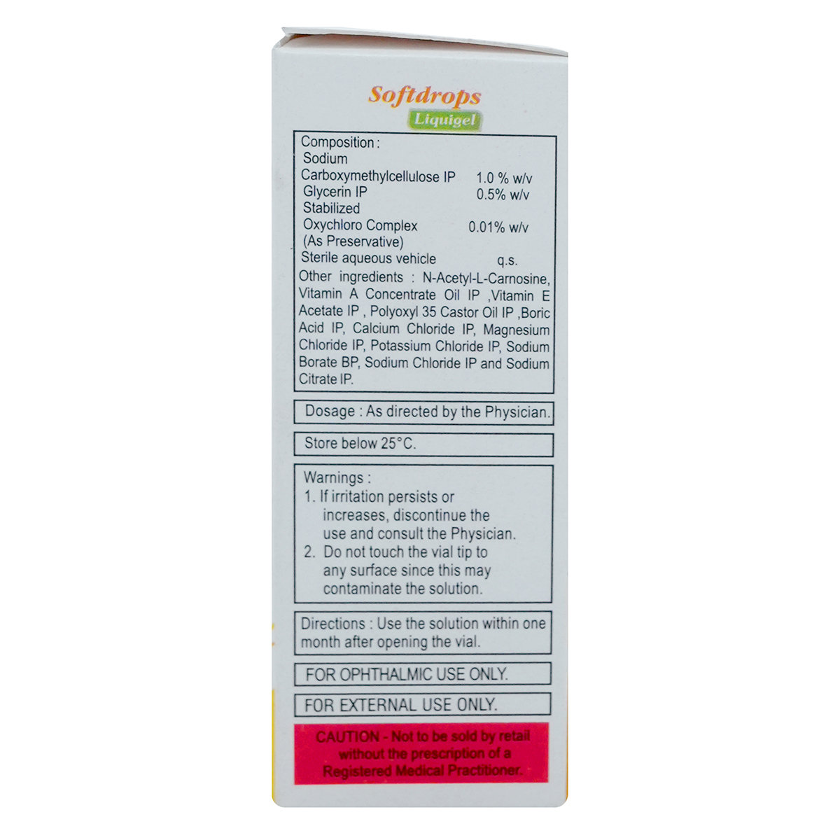 Softdrops Liquigel Eye Drops 10 ml, Pack of 1 Softdrops Liquigel Eye Drops 10 ml, Pack of 1