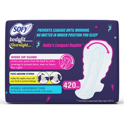 Sofy Bodyfit Overnight Sanitary Pads XXXL, 3 Count, Pack of 1