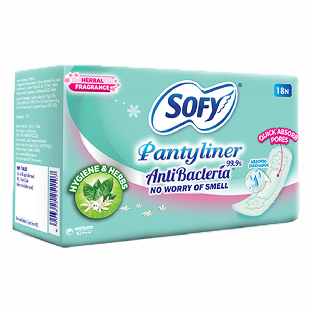Sofy Anti Bacteria Pantyliner, 18 Count, Pack of 1 Sofy Anti Bacteria Pantyliner, 18 Count, Pack of 1