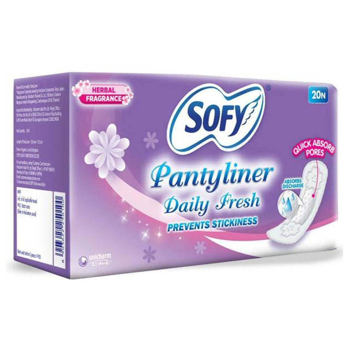 Sofy Daily Fresh Panty Liner, 20 Count, Pack of 1 Sofy Daily Fresh Panty Liner, 20 Count, Pack of 1