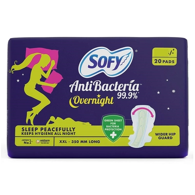 Sofy Anti Bacteria Overnight Sanitary Pads XXL, 20 Count, Pack of 1