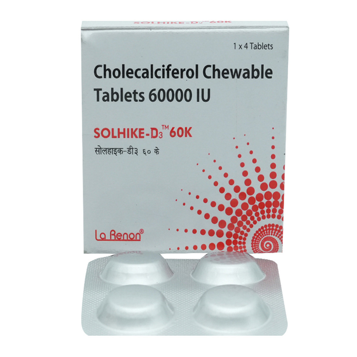 Solhike-D3 60K Tablet 4's, Pack of 4 Solhike-D3 60K Tablet 4's, Pack of 4