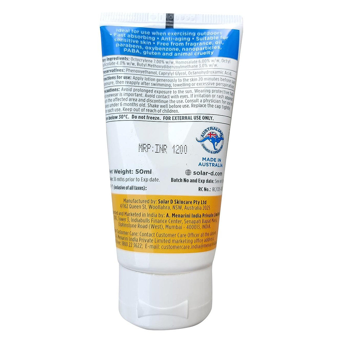 Solar D Spf 50 P++++ Sunscreen Lotion 50 ml, Pack of 1 Solar D Spf 50 P++++ Sunscreen Lotion 50 ml, Pack of 1