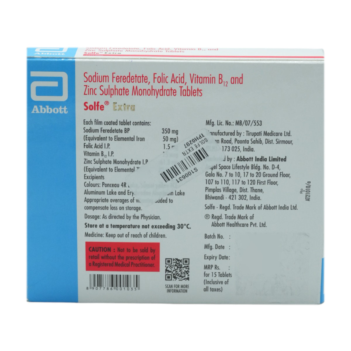 Solfe Extra Tablet 15's, Pack of 15 TabletS Solfe Extra Tablet 15's, Pack of 15 TabletS