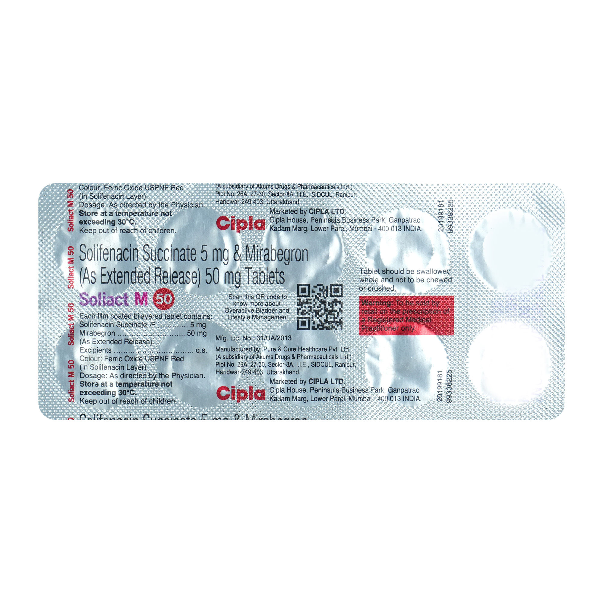 Soliact M 50 Tablet 10's Price, Uses, Side Effects, Composition