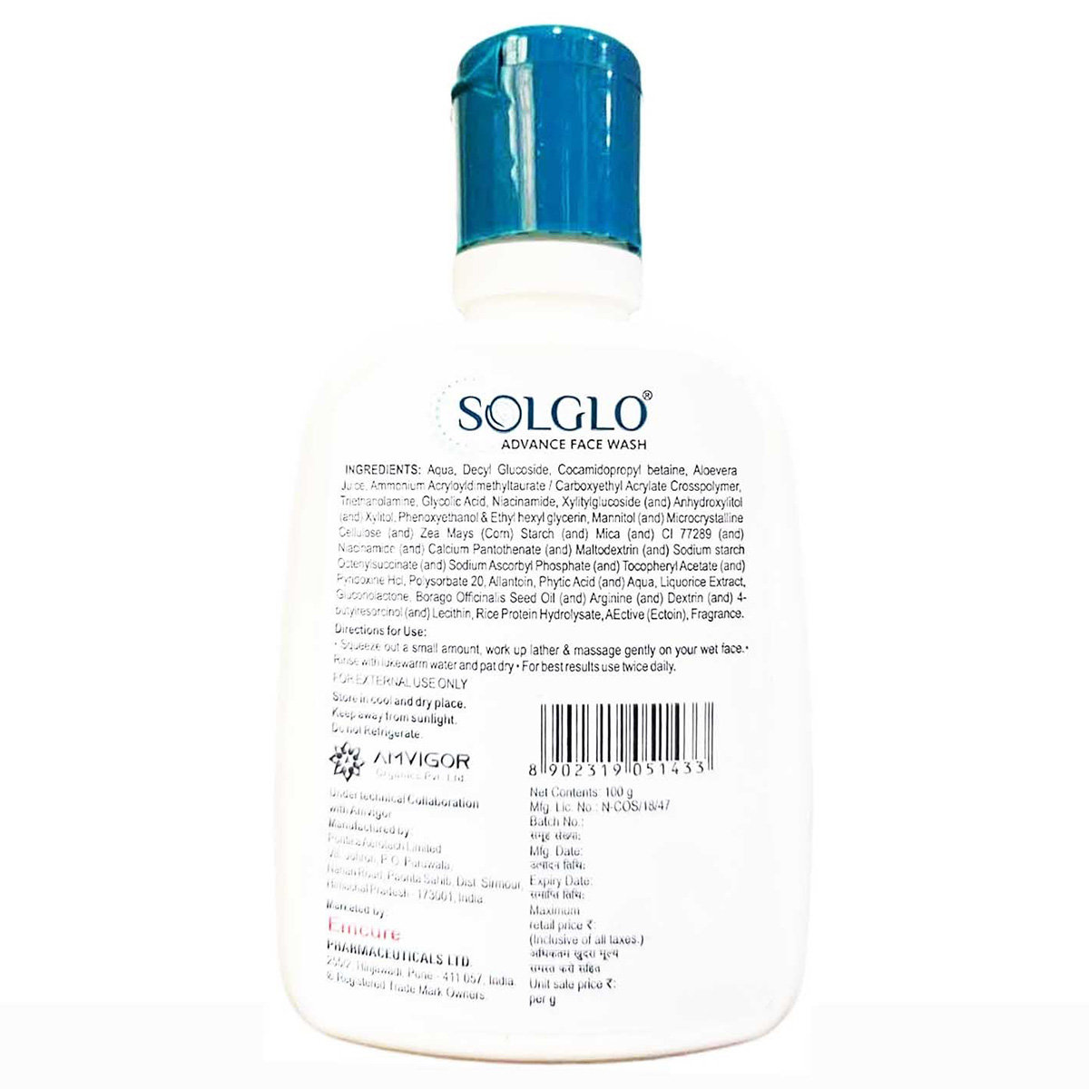 Solglo Advance Face Wash 100 gm, Pack of 1 Solglo Advance Face Wash 100 gm, Pack of 1