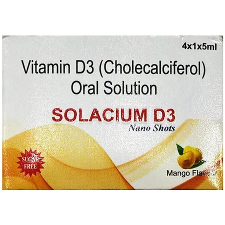 Solacium D3 Nano Shots Sugar Free Mango Flavour Oral Solution 5 ml