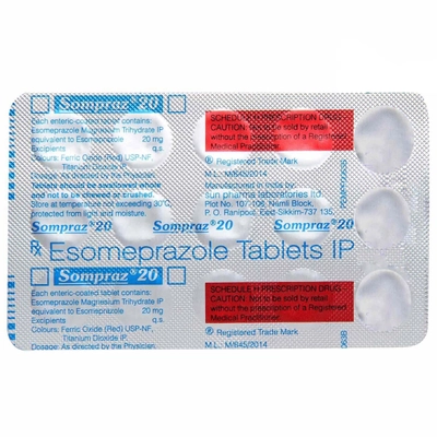 Sompraz 20 Tablet 15's, Pack of 15 TABLETS