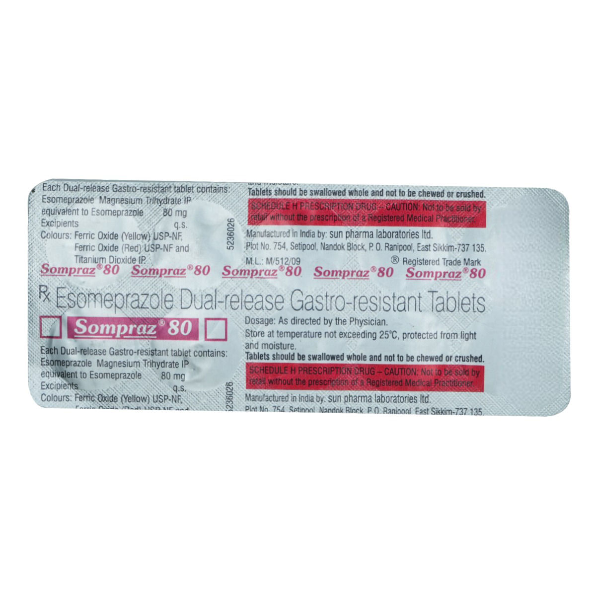 Sompraz 80 Tablet | Uses, Side Effects, Price | Apollo Pharmacy