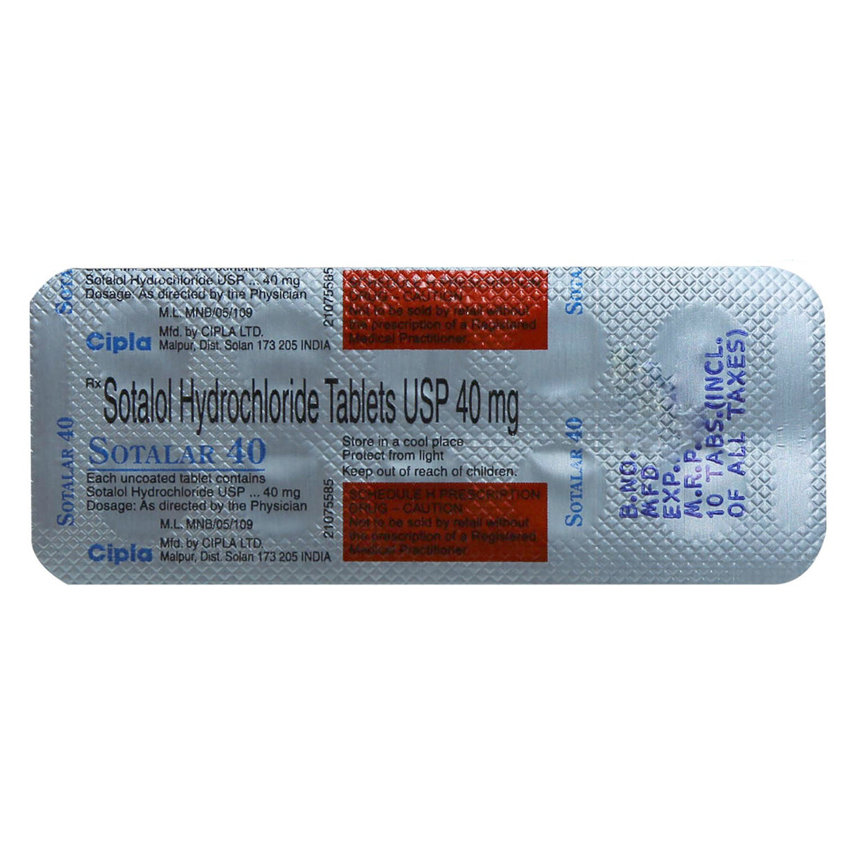 Sotalar 40 Tablet 10's, Pack of 10 TABLETS Sotalar 40 Tablet 10's, Pack of 10 TABLETS