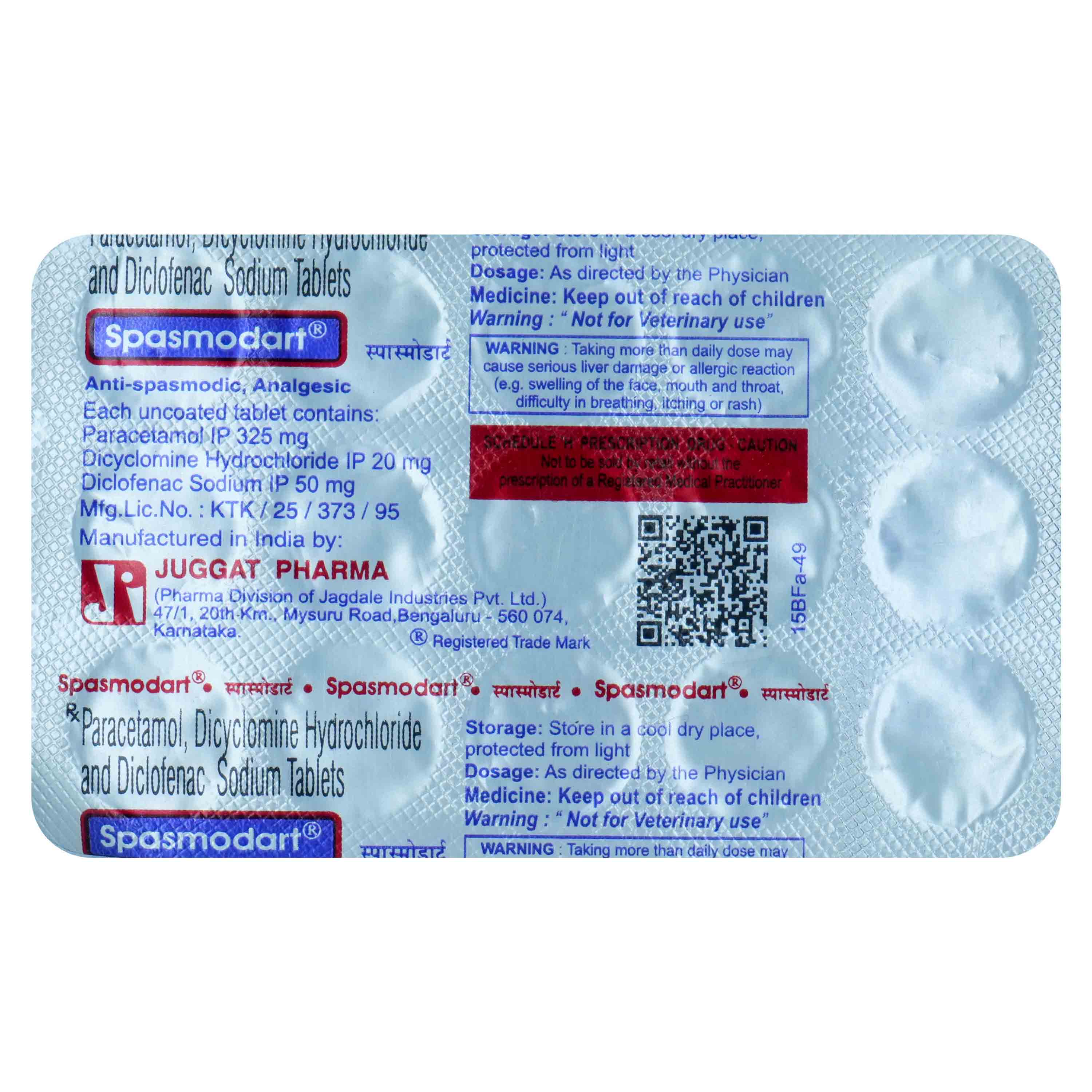 Buy Spasmodart Tablet 15's Online