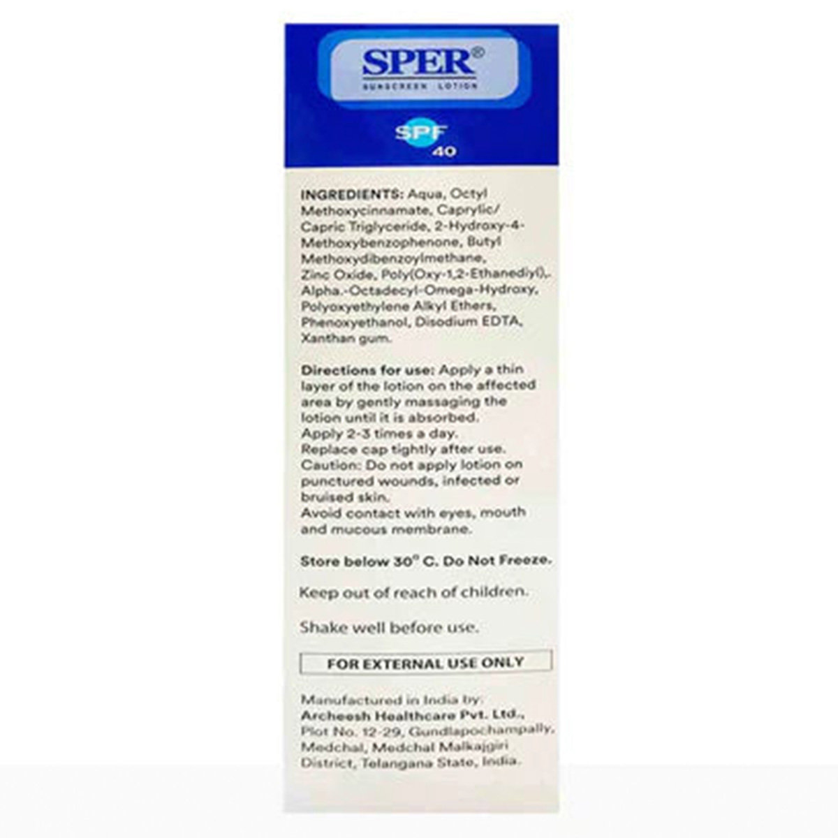 Sper Suncreen Lotion SPF 40, 50 ml, Pack of 1 Sper Suncreen Lotion SPF 40, 50 ml, Pack of 1