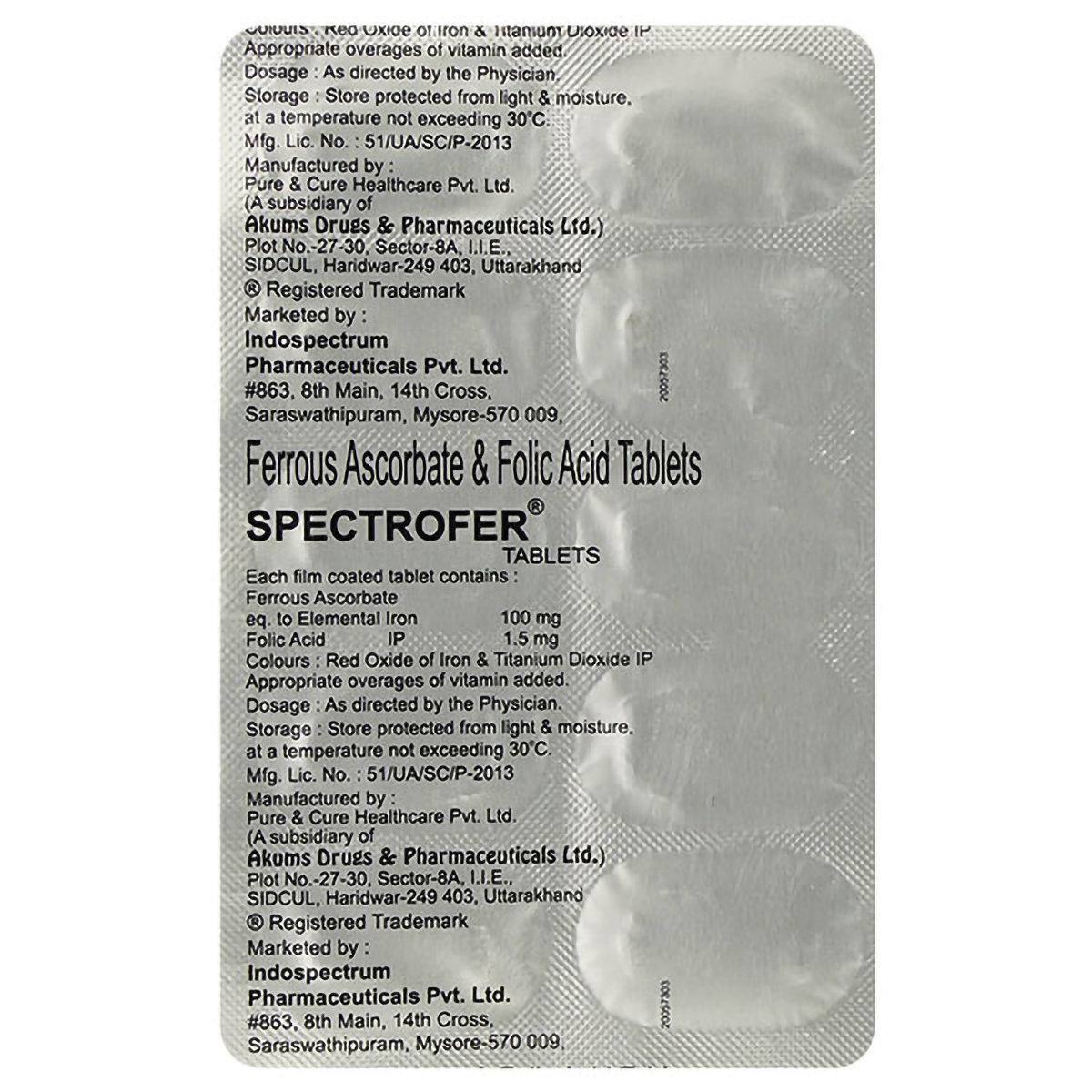 Spectrofer Tablet 10's, Pack of 10 TabletS Spectrofer Tablet 10's, Pack of 10 TabletS