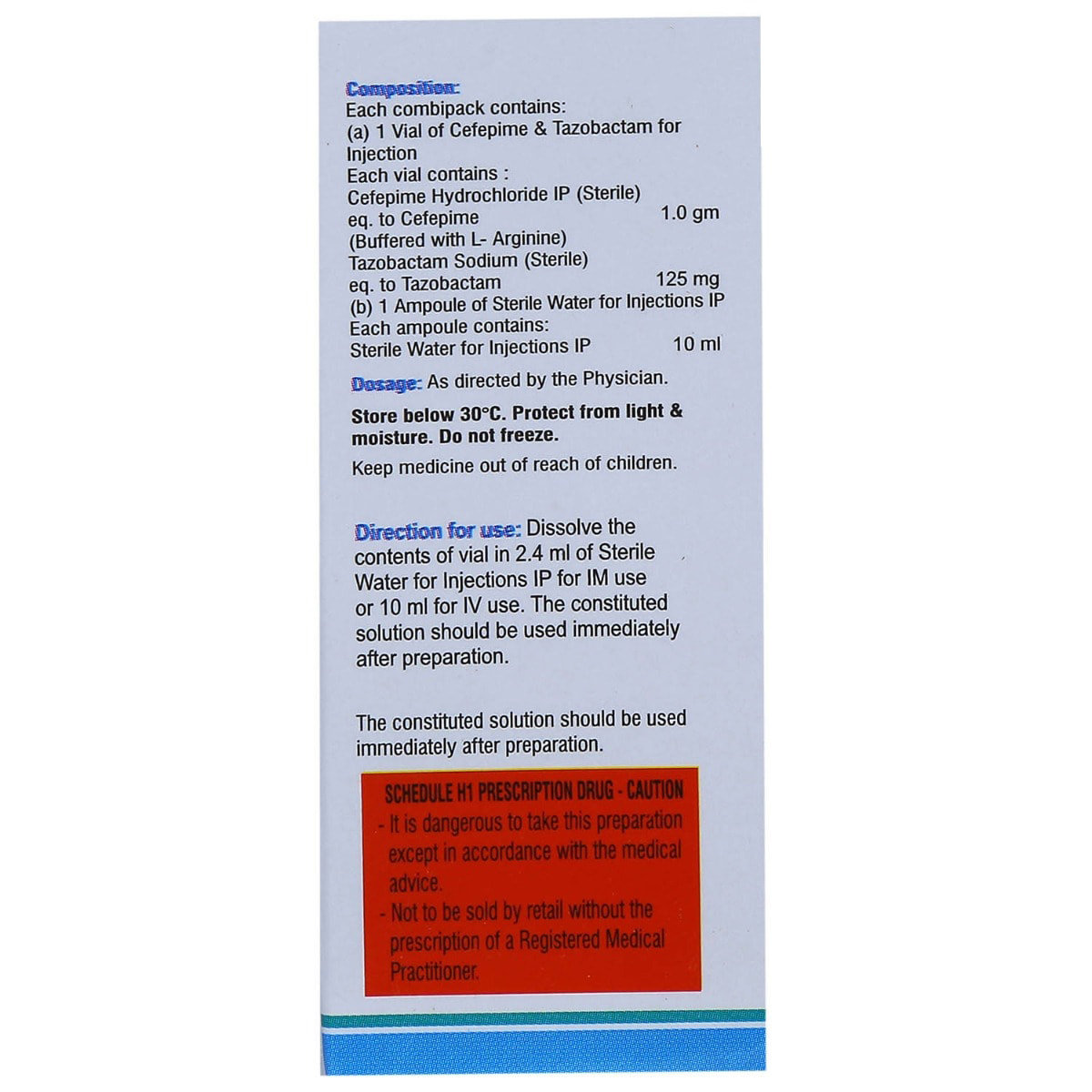 Specipime 1.125 gm Injection 1's, Pack of 1 Injection Specipime 1.125 gm Injection 1's, Pack of 1 Injection