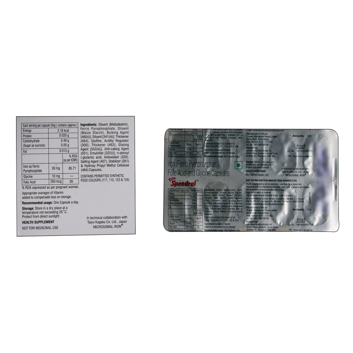 New Speedral Capsule 10's, Pack of 10 CapsuleS New Speedral Capsule 10's, Pack of 10 CapsuleS